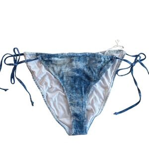 Good American Always Fits Tiny Ties Bikini Bottom Indigo Tie Dye GSW0524 Sz 5/6